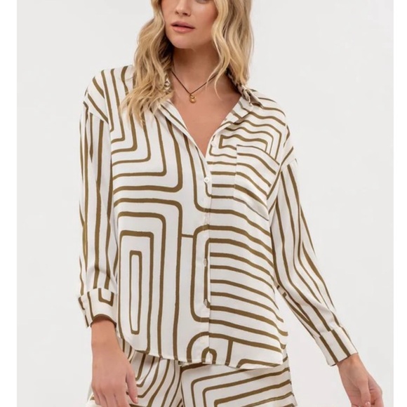 Stylish Olive and White Geometric Set - Picture 5 of 11